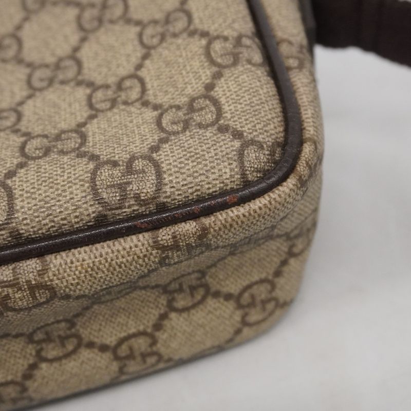 Gucci Shoulder Bag GG Supreme 114291 PVC Brown Silver Hardware Women