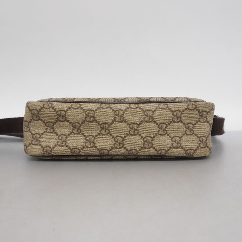 Gucci Shoulder Bag GG Supreme 114291 PVC Brown Silver Hardware Women