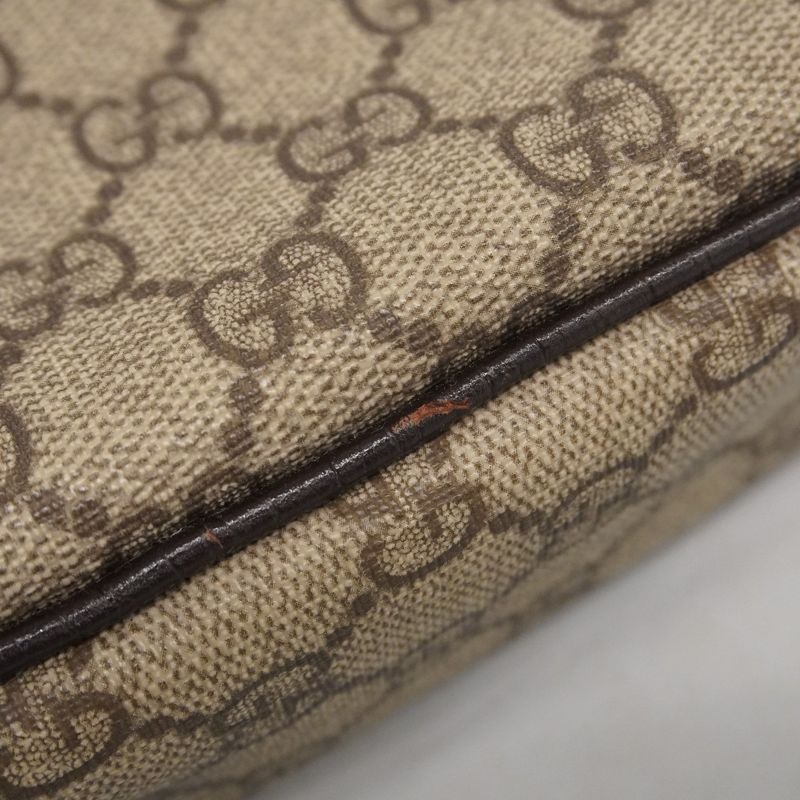 Gucci Shoulder Bag GG Supreme 114291 PVC Brown Silver Hardware Women