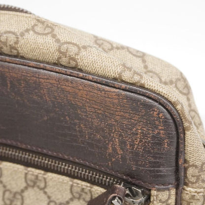 Gucci Shoulder Bag GG Supreme 114291 PVC Brown Silver Hardware Women