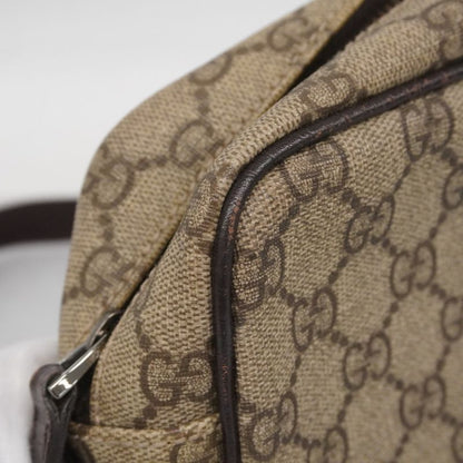 Gucci Shoulder Bag GG Supreme 114291 PVC Brown Silver Hardware Women