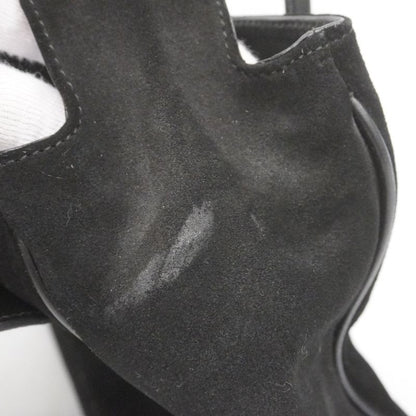 Gucci Tote Bag 000 0844 Suede Black Silver Hardware Women's