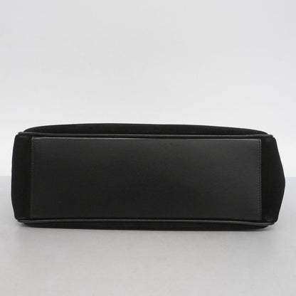 Gucci Tote Bag 000 0844 Suede Black Silver Hardware Women's