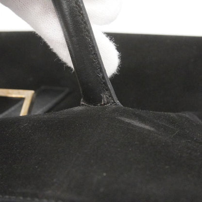 Gucci Tote Bag 000 0844 Suede Black Silver Hardware Women's