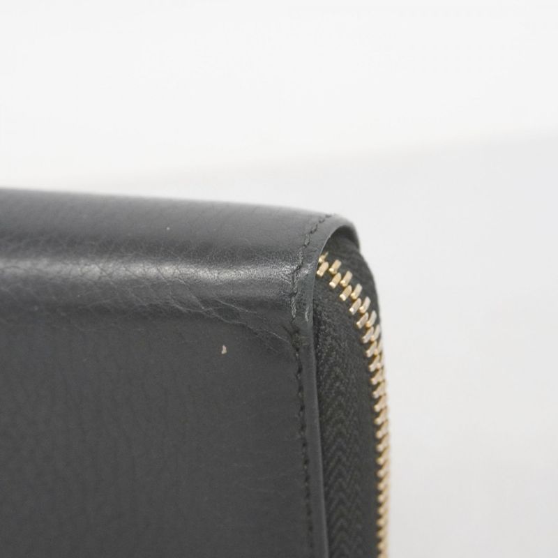 Gucci Long Wallet Soho 308280 Leather Black Chien Pan Gold Hardware Men Women