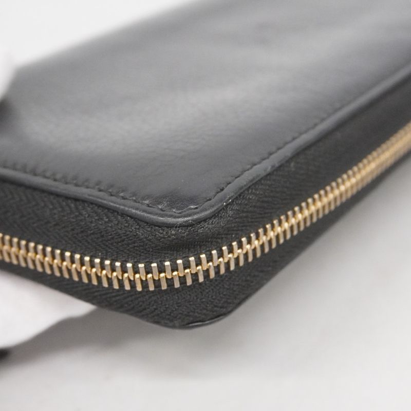 Gucci Long Wallet Soho 308280 Leather Black Chien Pan Gold Hardware Men Women