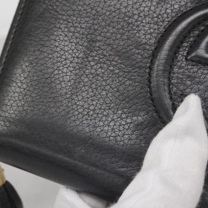 Gucci Long Wallet Soho 308280 Leather Black Chien Pan Gold Hardware Men Women