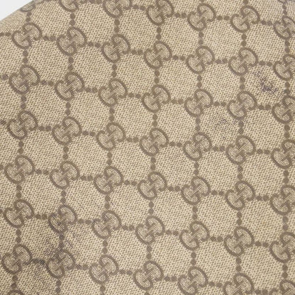 Gucci Tote Bag GG Supreme 211137 PVC Beige White Silver Hardware Women's