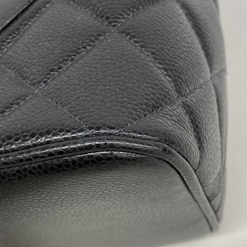 Chanel Tote Bag Revival Tote Caviar Skin Black Gold Hardware Women's