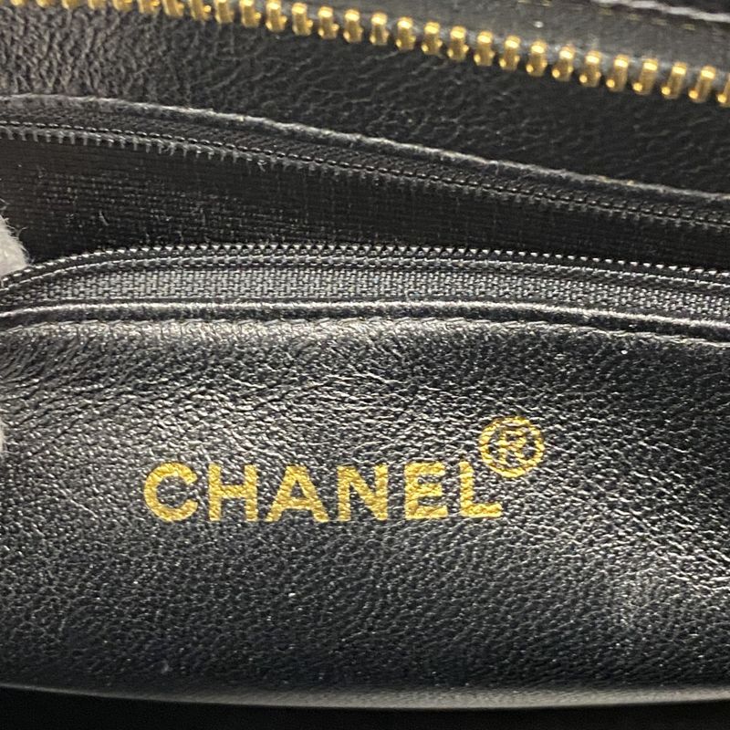 Chanel Tote Bag Revival Tote Caviar Skin Black Gold Hardware Women's
