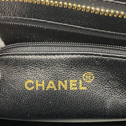 Chanel Tote Bag Revival Tote Caviar Skin Black Gold Hardware Women's