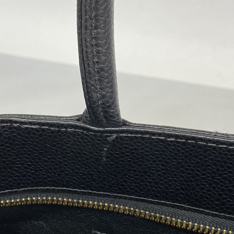 Chanel Tote Bag Revival Tote Caviar Skin Black Gold Hardware Women's