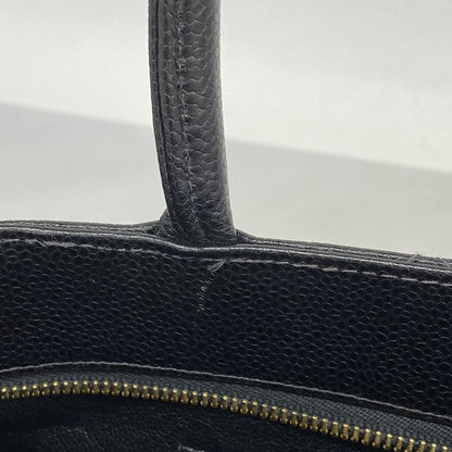 Chanel Tote Bag Revival Tote Caviar Skin Black Gold Hardware Women's
