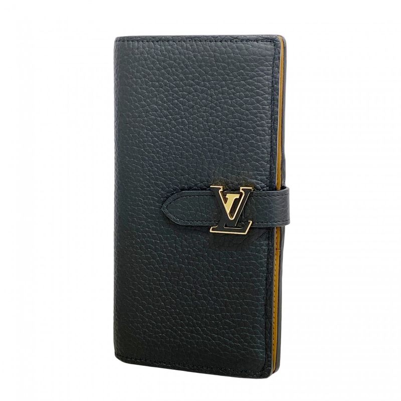 Louis Vuitton Long Wallet Taurillon LV Vertical Wallet M81330 Black Cles Deuce