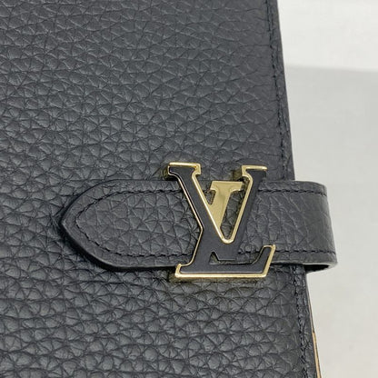 Louis Vuitton Long Wallet Taurillon LV Vertical Wallet M81330 Black Cles Deuce