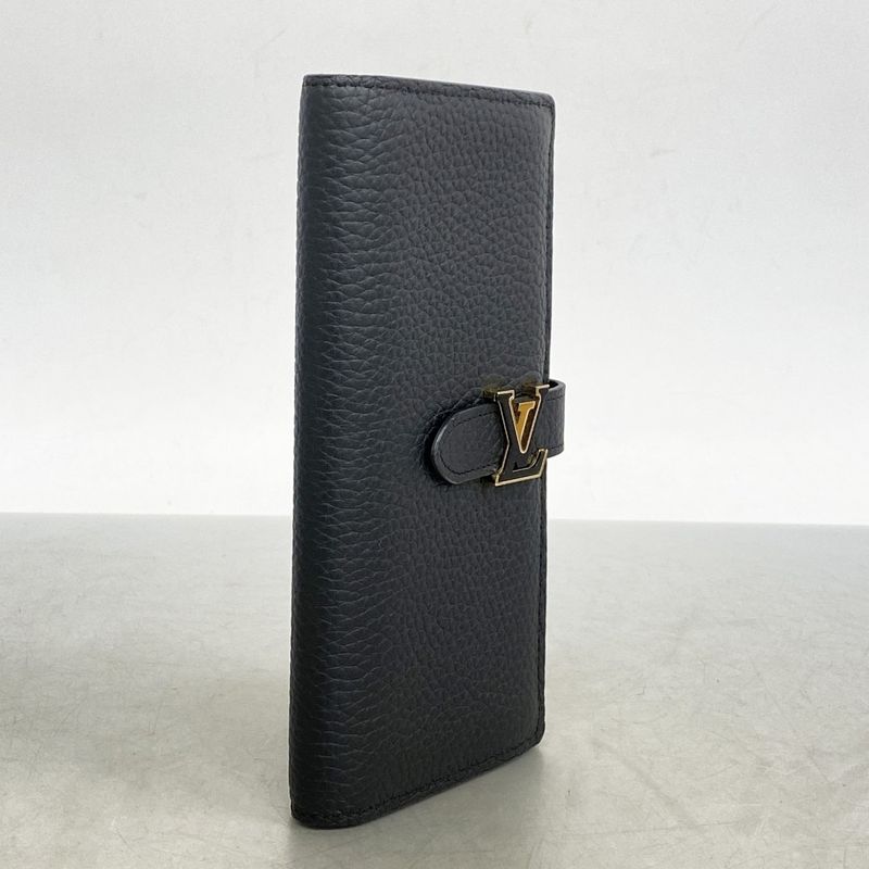 Louis Vuitton Long Wallet Taurillon LV Vertical Wallet M81330 Black Cles Deuce