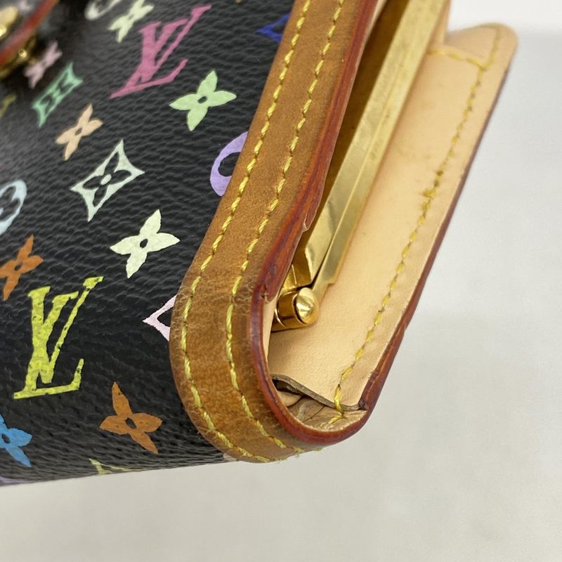 Louis Vuitton Wallet Monogram Multicolor Porte Monnaie Viennois M92988 Noir