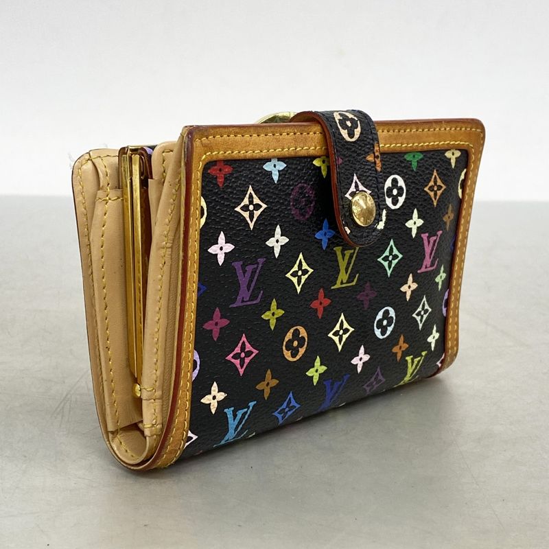Louis Vuitton Wallet Monogram Multicolor Porte Monnaie Viennois M92988 Noir