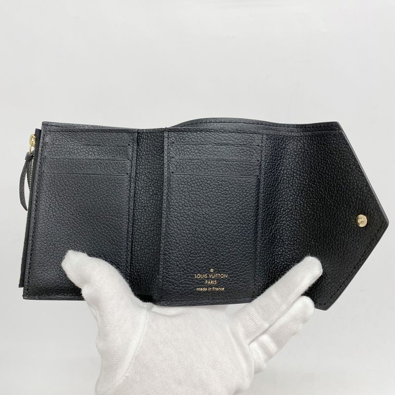 Louis Vuitton Monogram And Empreinte Portefeuille Victorine Trifold Wallet