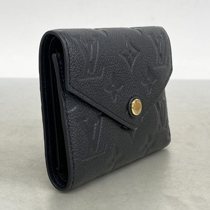 Louis Vuitton Monogram And Empreinte Portefeuille Victorine Trifold Wallet