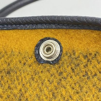 Hermes Tote Bag Garden Party Lo Cabas Hall PM Wool Yellow Orange Navy Silver