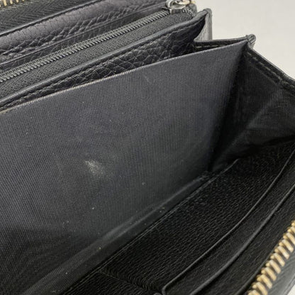 Gucci Long Wallet Soho 308004 Leather Black Chien Pan Gold Hardware Men Women