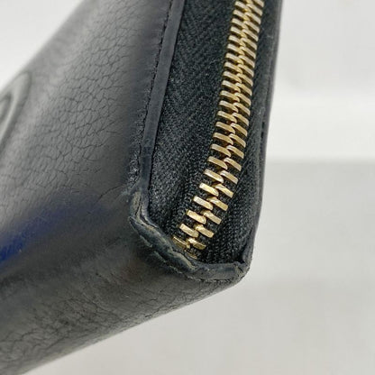 Gucci Long Wallet Soho 308004 Leather Black Chien Pan Gold Hardware Men Women