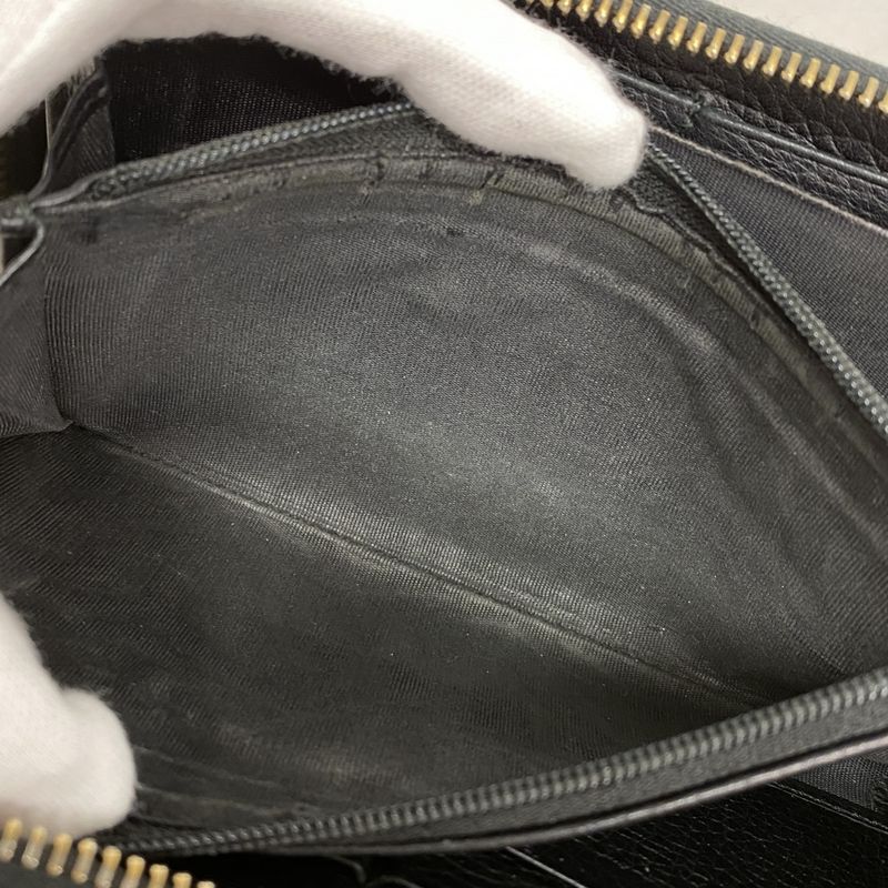 Gucci Long Wallet Soho 308004 Leather Black Chien Pan Gold Hardware Men Women