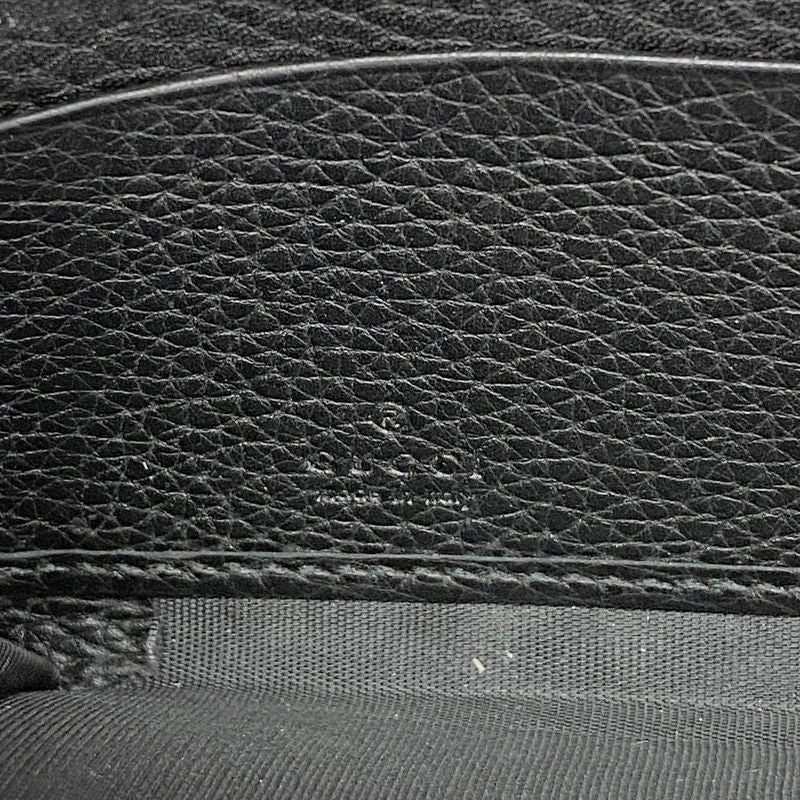 Gucci Long Wallet Soho 308004 Leather Black Chien Pan Gold Hardware Men Women