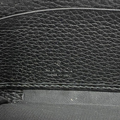 Gucci Long Wallet Soho 308004 Leather Black Chien Pan Gold Hardware Men Women