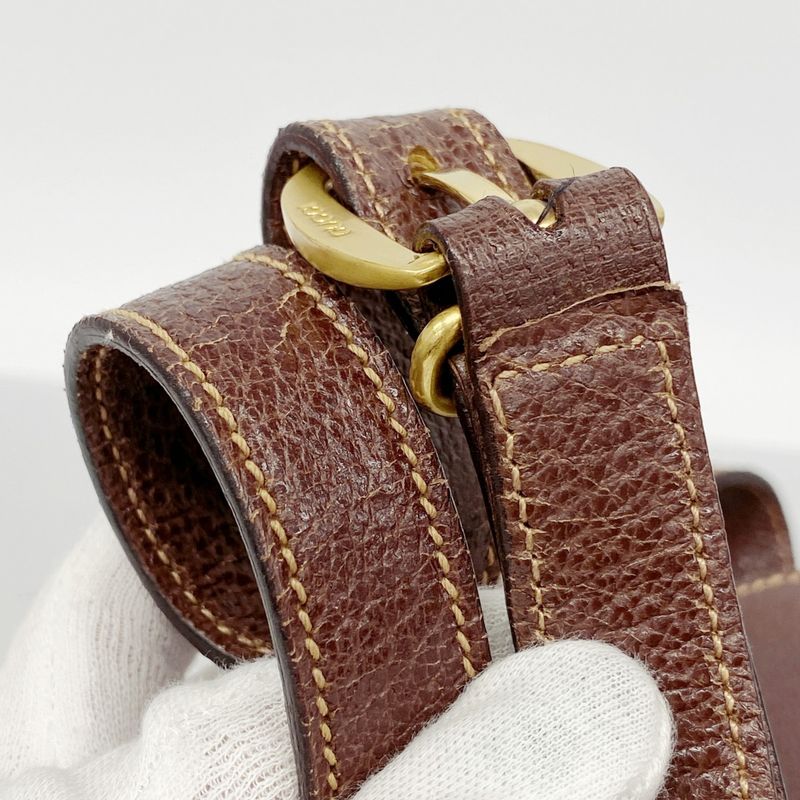 Gucci Shoulder Bag Bamboo 001 2113 1622 Leather Brown Gold Hardware Women