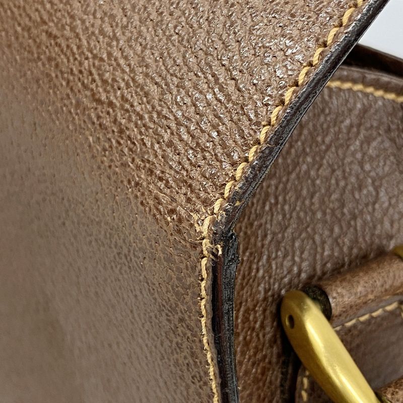 Gucci Shoulder Bag Bamboo 001 2113 1622 Leather Brown Gold Hardware Women