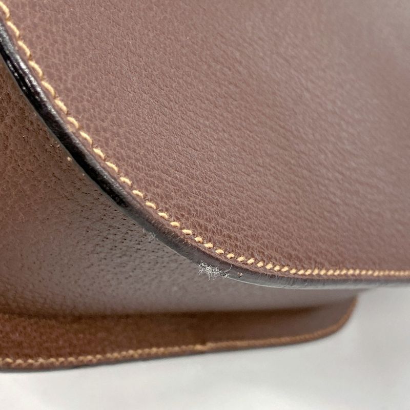 Gucci Shoulder Bag Bamboo 001 2113 1622 Leather Brown Gold Hardware Women