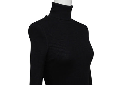 Louis Vuitton Long Sleeve Knit Sweater Wool Silk Black Logo XS — view 4