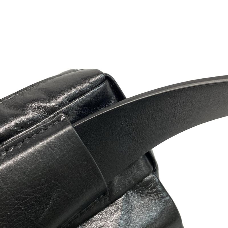 Bottega Veneta Waist Pouch Cassette Black Leather