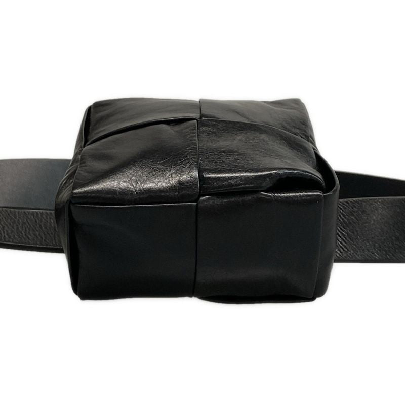Bottega Veneta Waist Pouch Cassette Black Leather