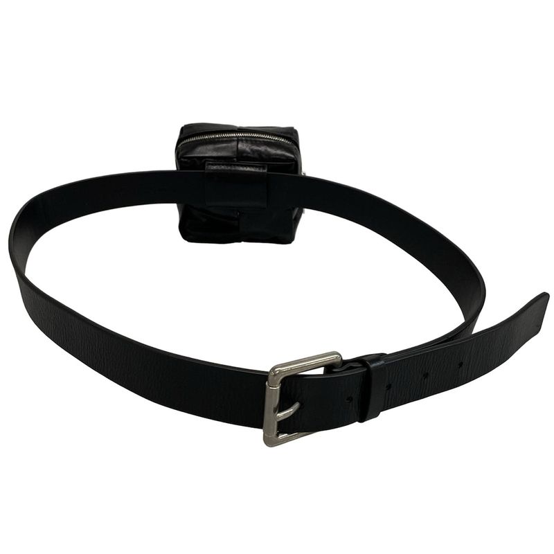 Bottega Veneta Waist Pouch Cassette Black Leather