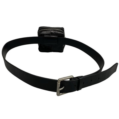 Bottega Veneta Waist Pouch Cassette Black Leather