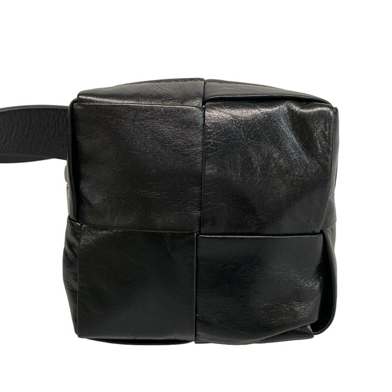 Bottega Veneta Waist Pouch Cassette Black Leather