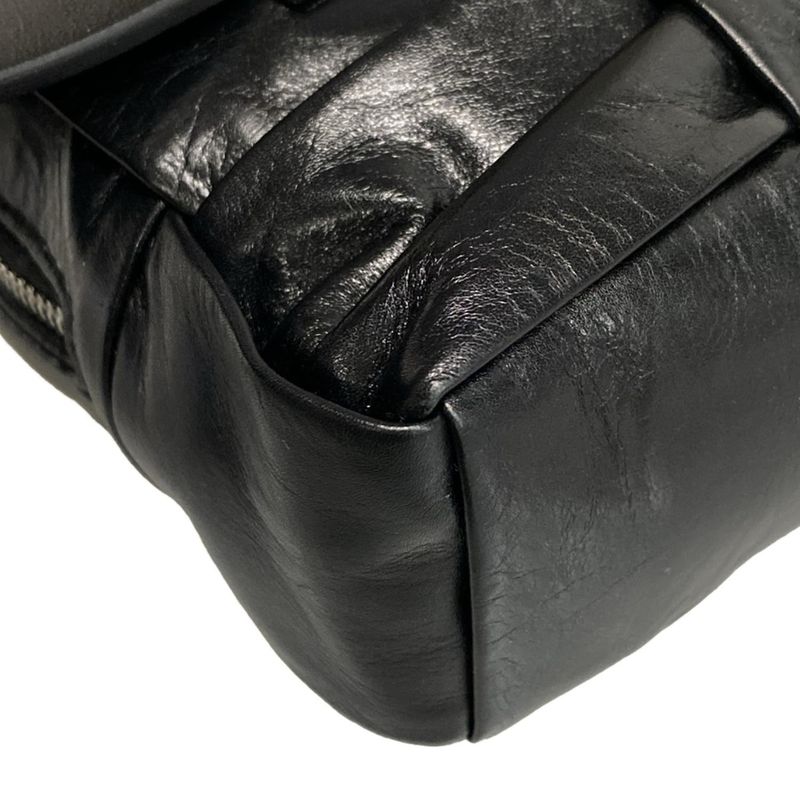 Bottega Veneta Waist Pouch Cassette Black Leather