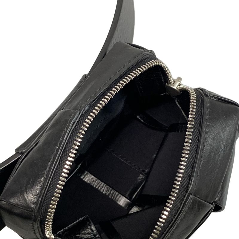 Bottega Veneta Waist Pouch Cassette Black Leather