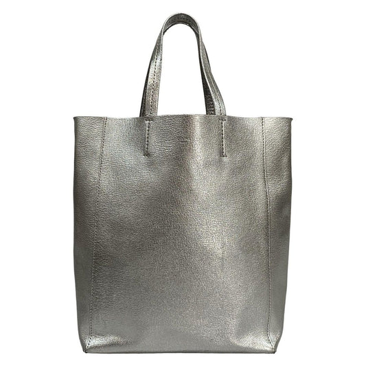 Celine Tote Bag Excellent Condition Vertical Cabas Small Silver Leather
