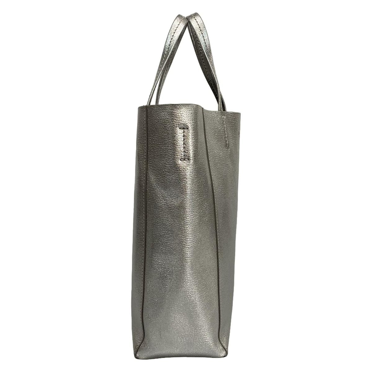 Celine Tote Bag Excellent Condition Vertical Cabas Small Silver Leather