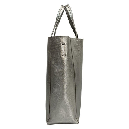 Celine Tote Bag Excellent Condition Vertical Cabas Small Silver Leather