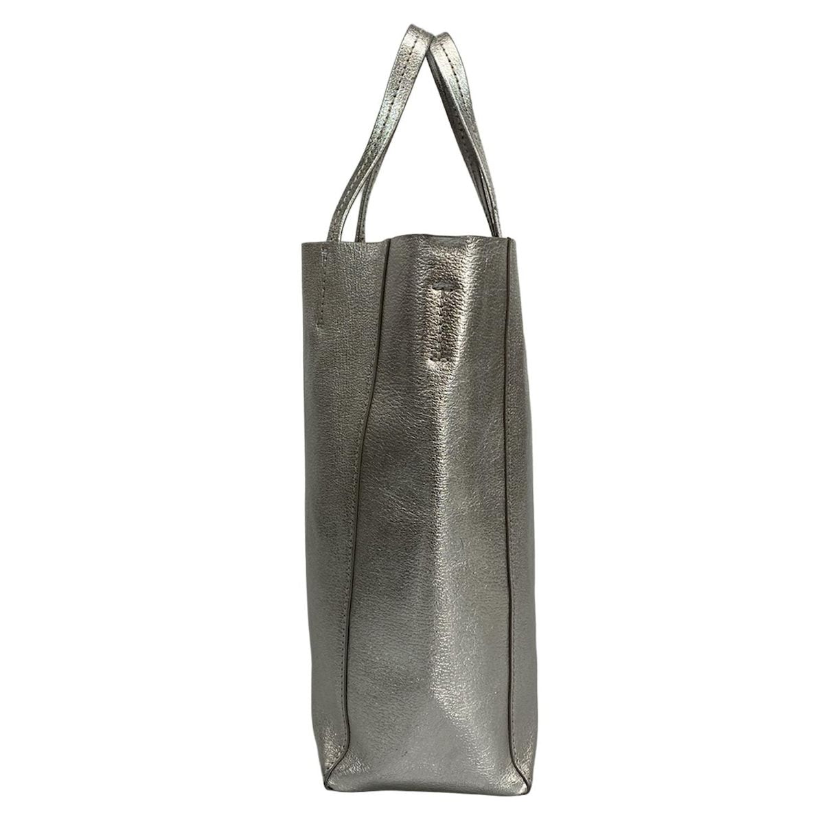 Celine Tote Bag Excellent Condition Vertical Cabas Small Silver Leather