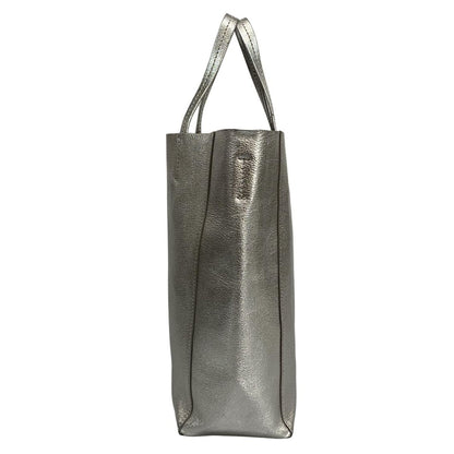 Celine Tote Bag Excellent Condition Vertical Cabas Small Silver Leather