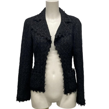 Chanel Jacket Size 34 S Women - P25975 Black and White Long Sleeves Spring and