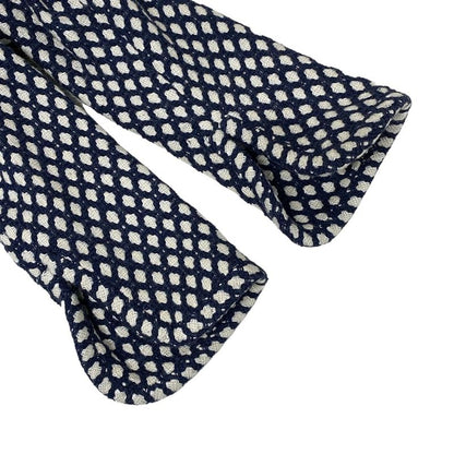 Chanel Coat Size 38 M Women's P32956 Dark Navy and Ivory Tweed Zip Up Spring/fal