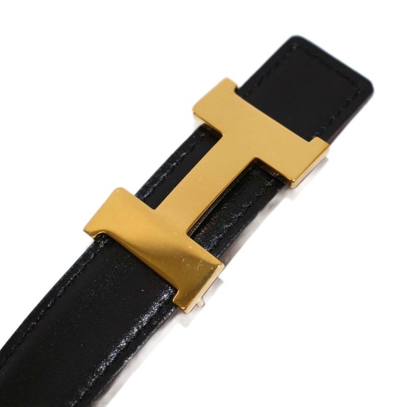 Hermes Constance Leather Belt Leather Belt 75 Black G Mark KH - OH H