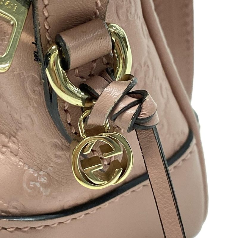 Gucci Shoulder Bag Bree Micro Gucci Guccissima 449413 Pink Leather